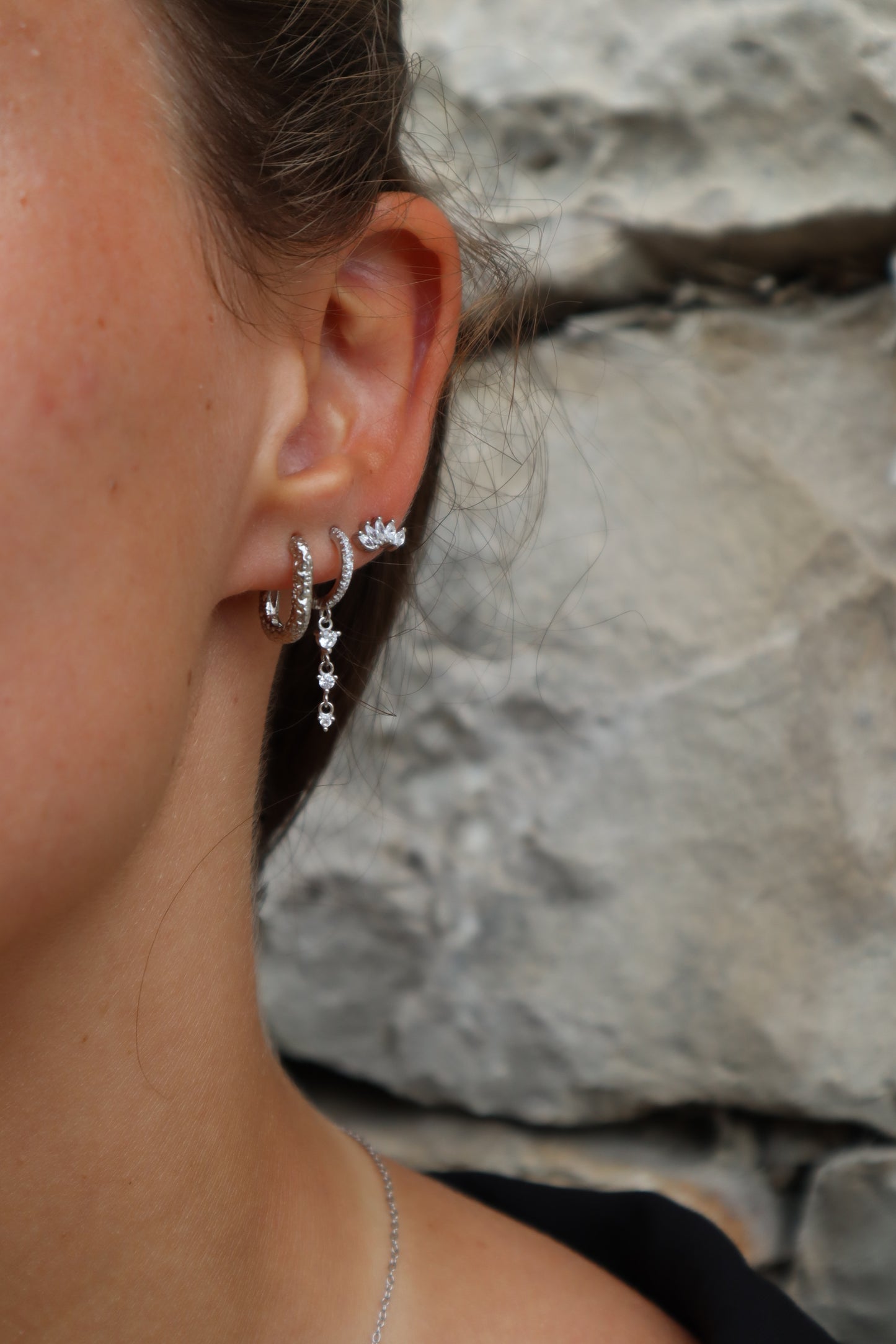 Lucky Charm Hoops Silver
