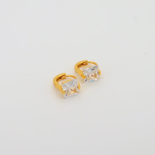 Square Elegance Hoops Gold