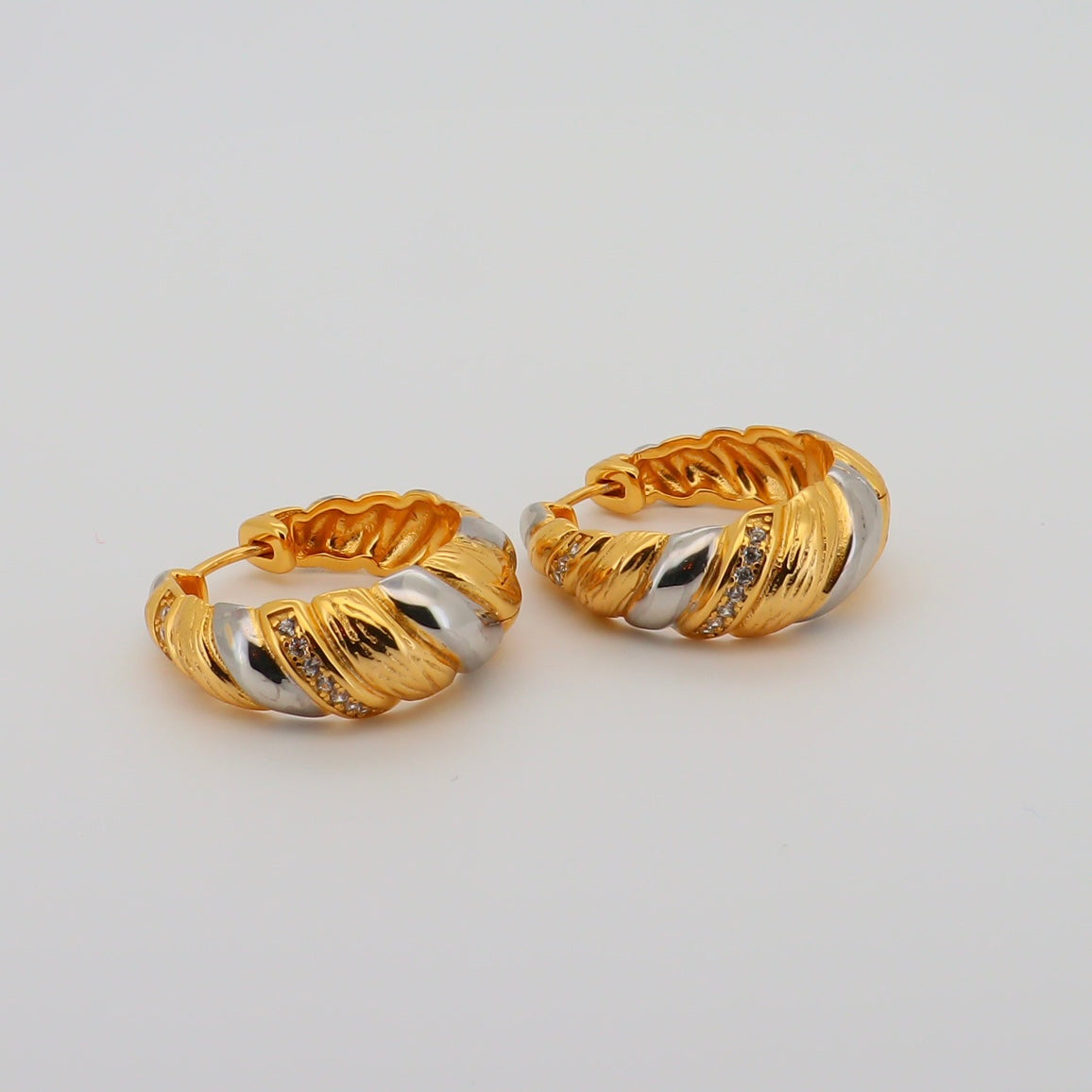 Chunky Enamel Hoops Silver