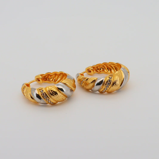 Chunky Enamel Hoops Silver