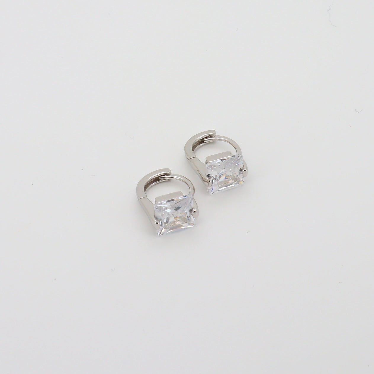 Square Elegance Hoops Silver