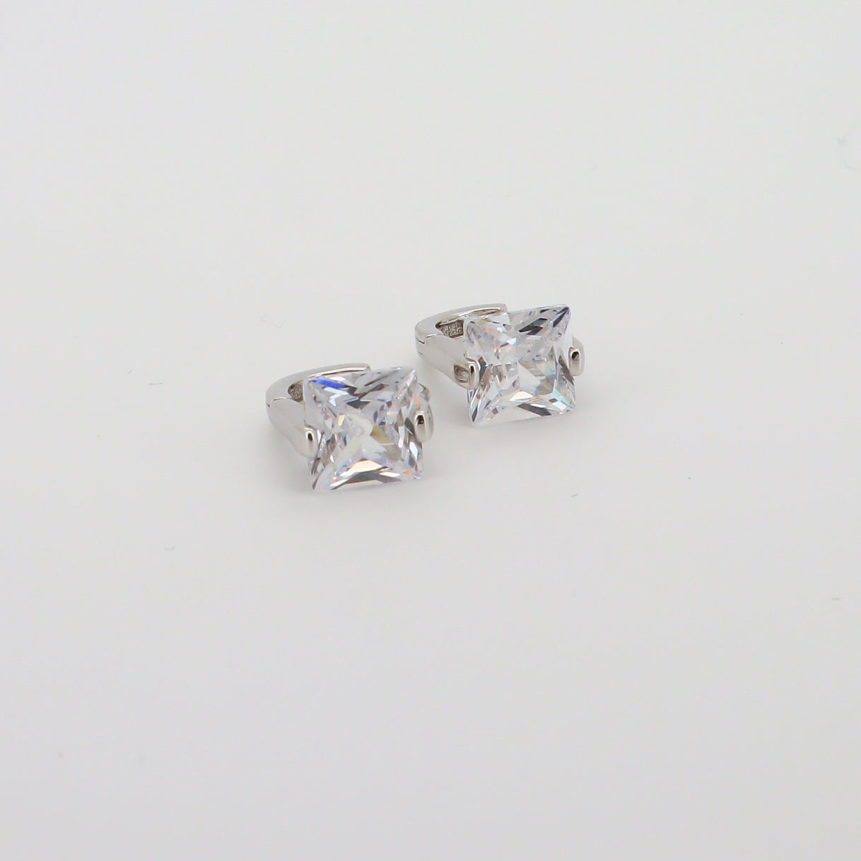 Square Elegance Hoops Silver