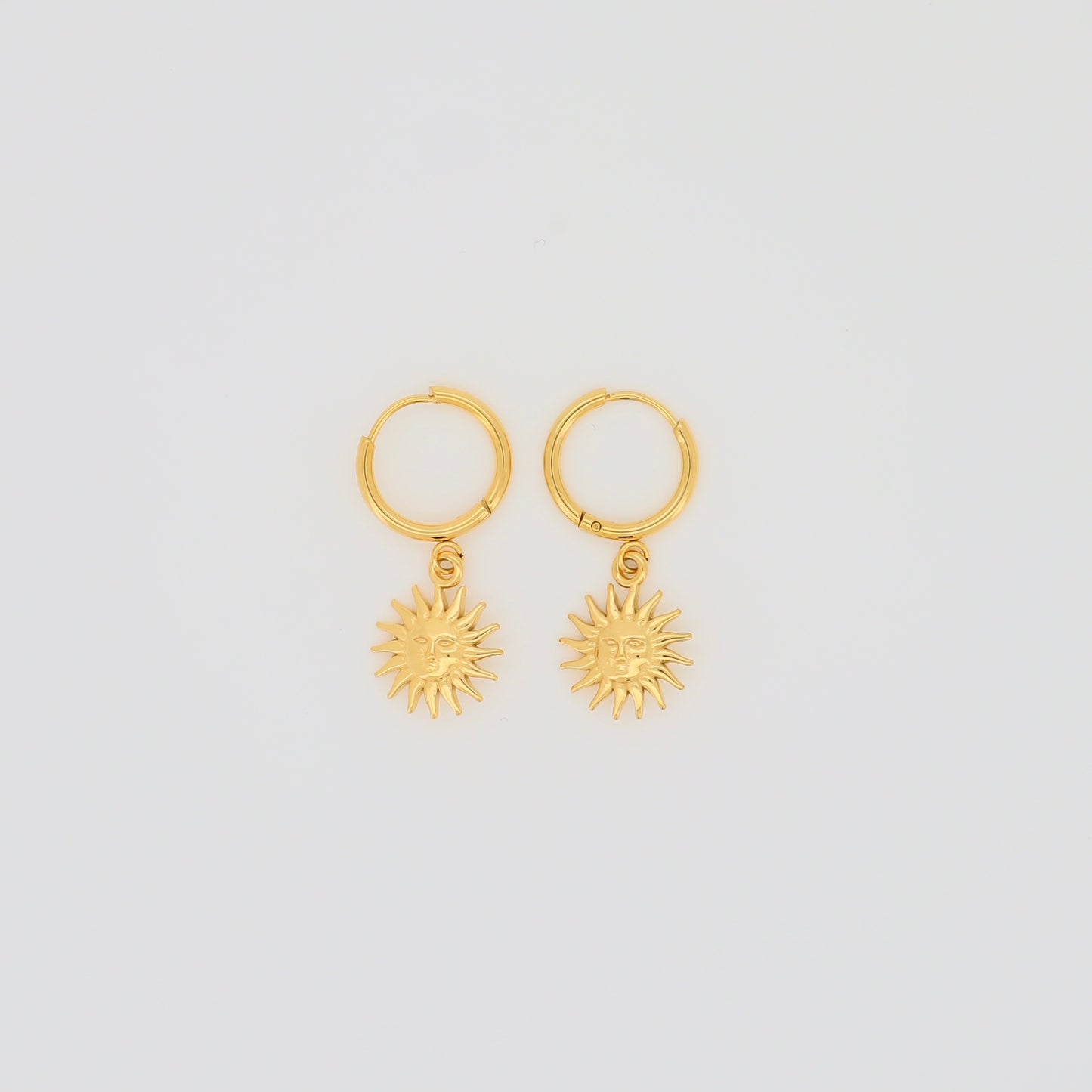 Sunburst Charm Hoops