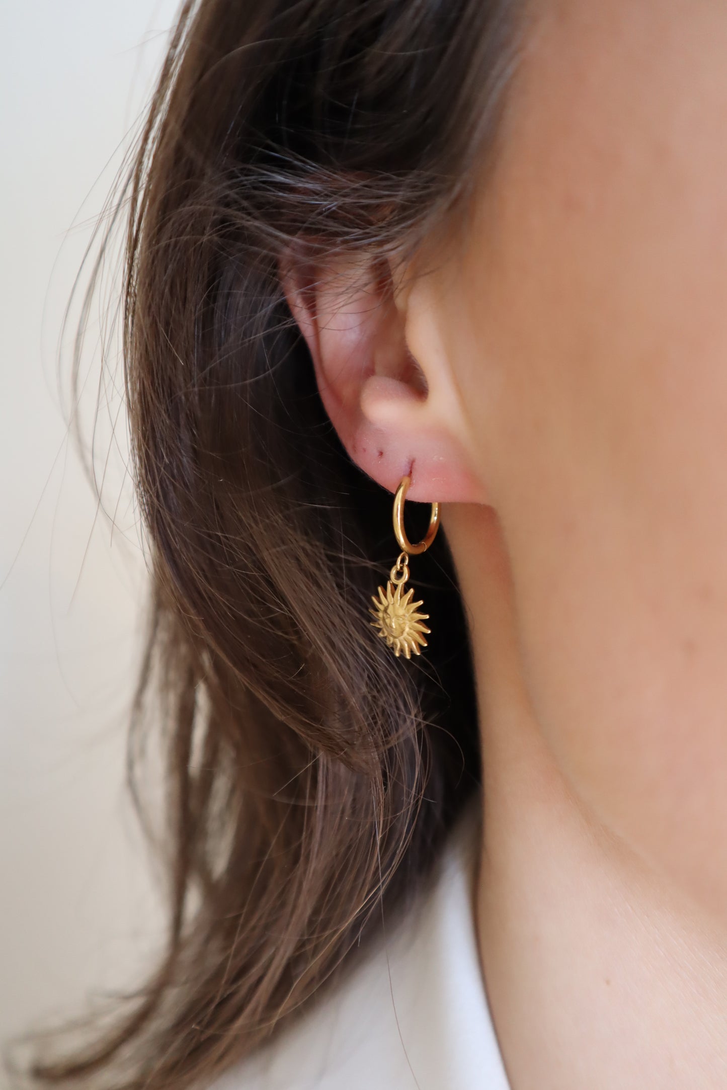 Sunburst Charm Hoops