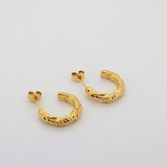 Hammered Hoop Earring