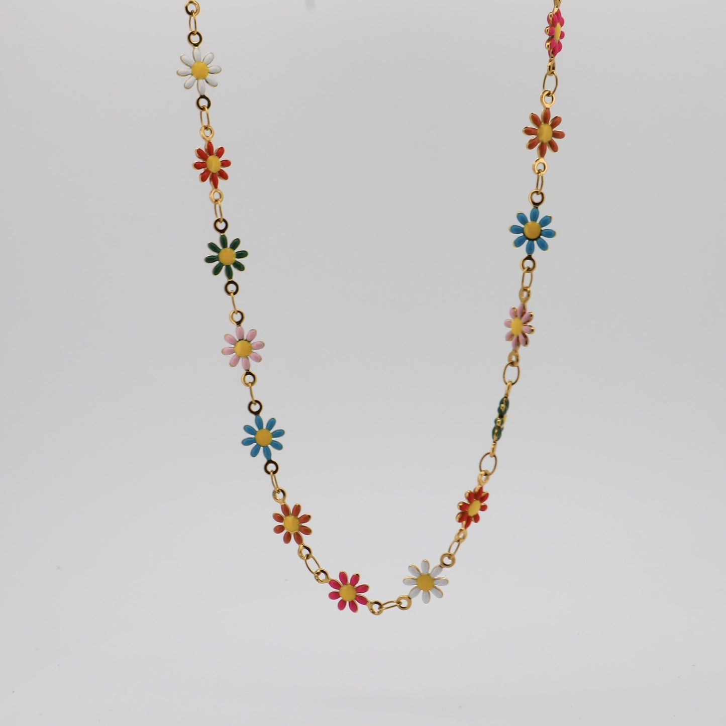 Daisy Necklace Colorful