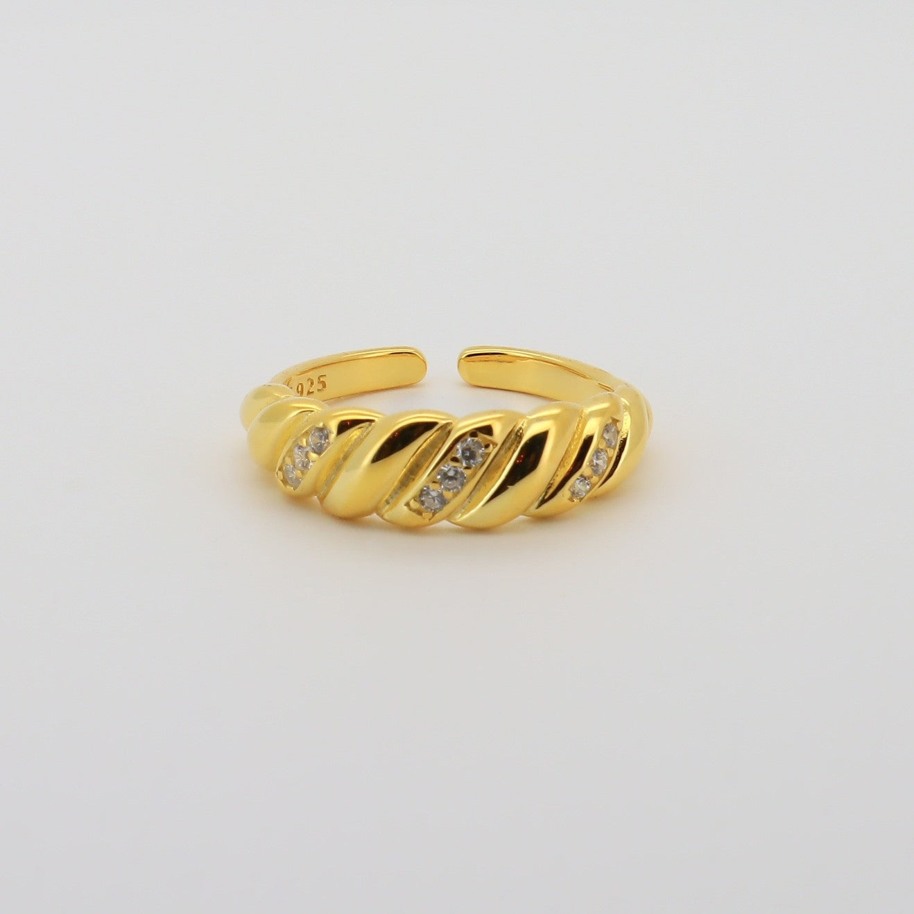 Croissant Zirconia Ring Gold
