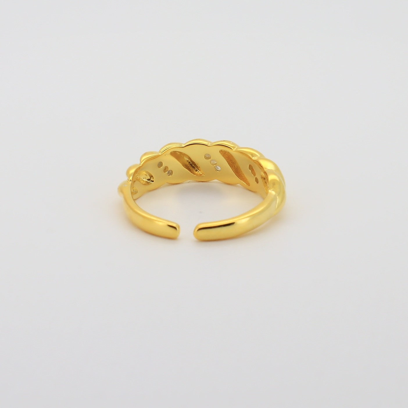 Croissant Zirconia Ring Gold